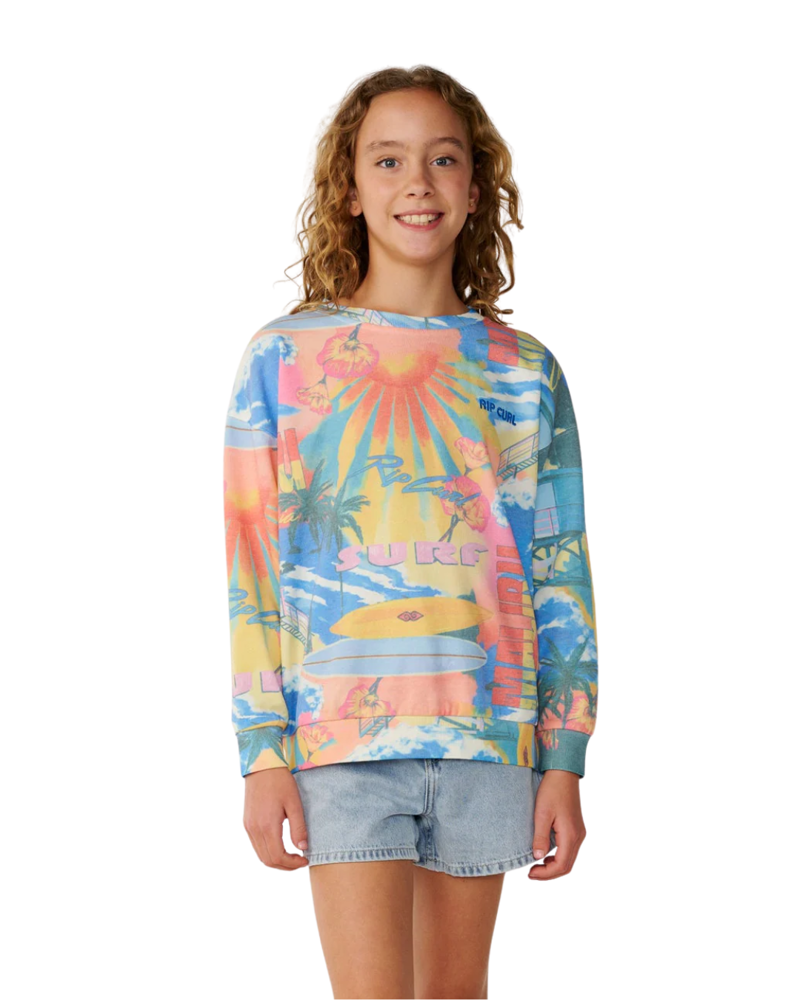 Rip Curl Kids Surf Side Relaxed Crew in Multico