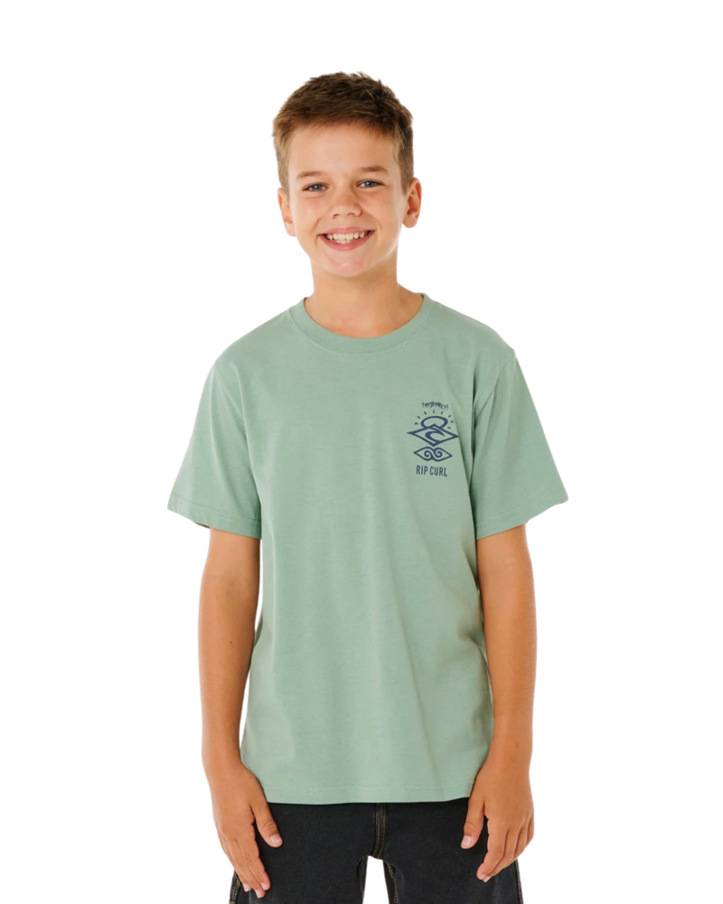 Rip Curl Kids Search Icon Tee in Aloe