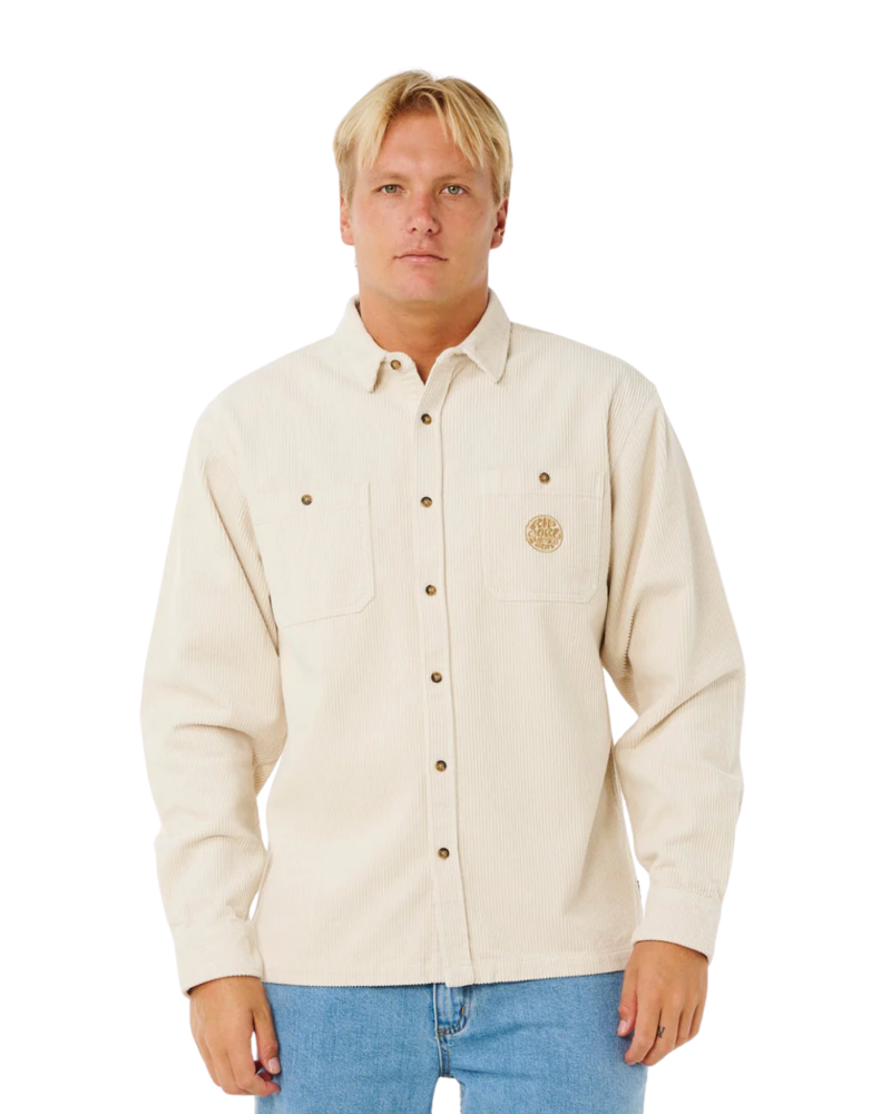 Rip Curl Mens Premium Surf Cord L/S Shirt in Sand Dune