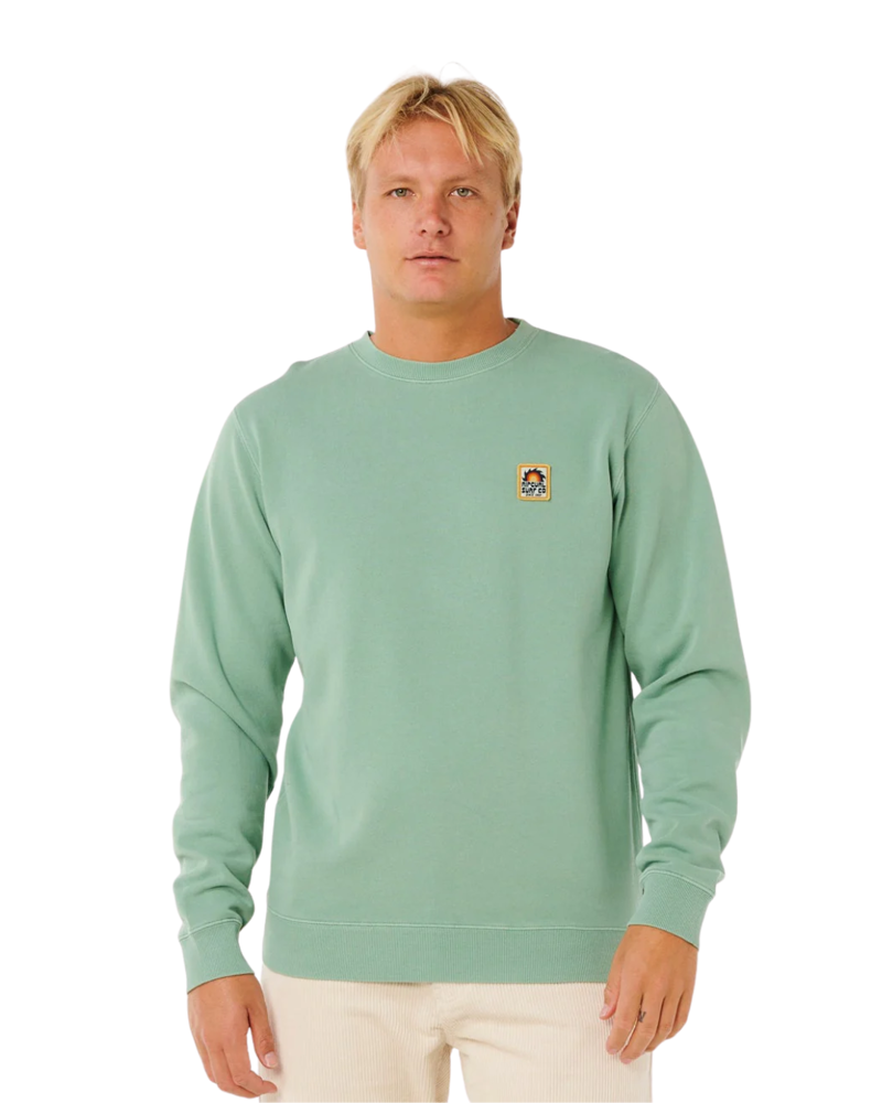 Rip Curl Mens Pacific Rinse Patch Crew in Aloe