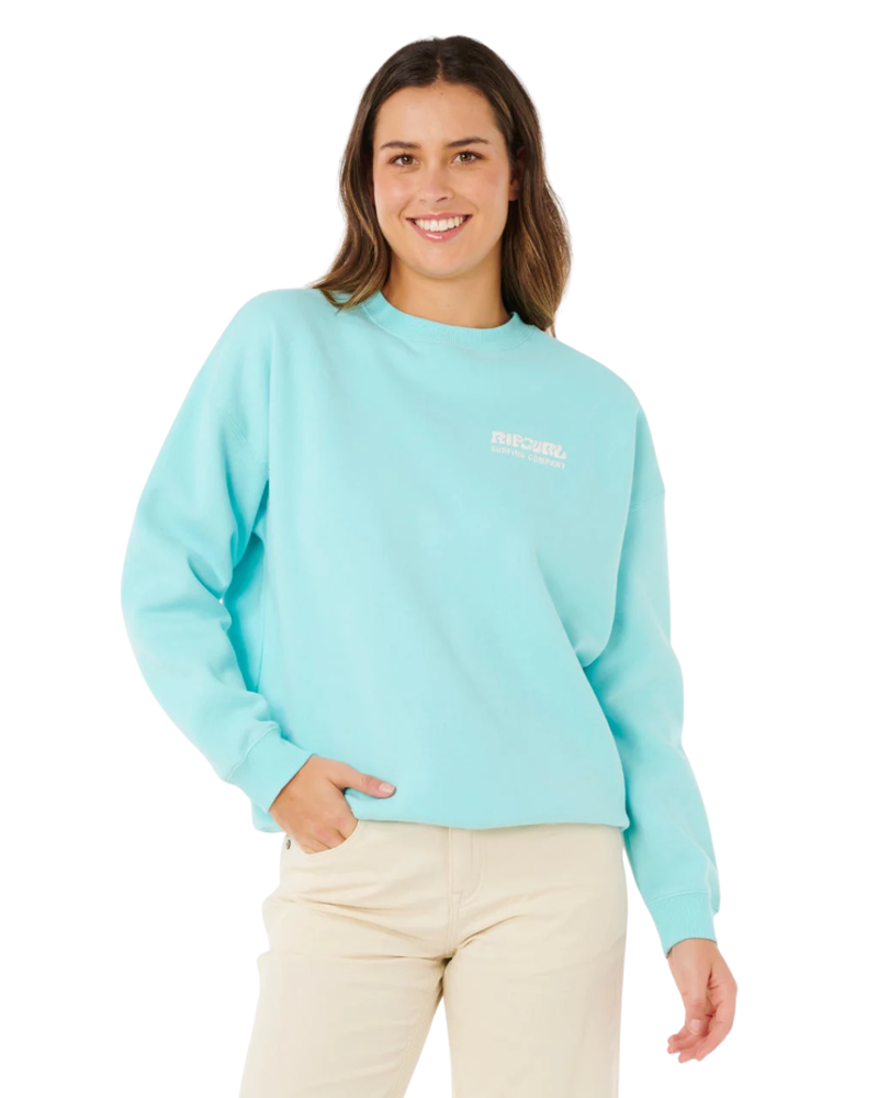 Rip Curl Womens Surf Puff Inspired Crew in Light Sea Blue