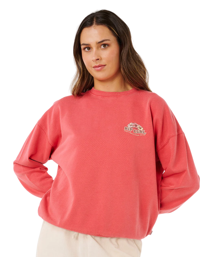 Rip Curl Womens Bells Heritage Crew in Deep Red