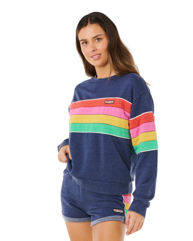 Rip Curl Womens Surf Revival Relaxed Crew in Dark Navy