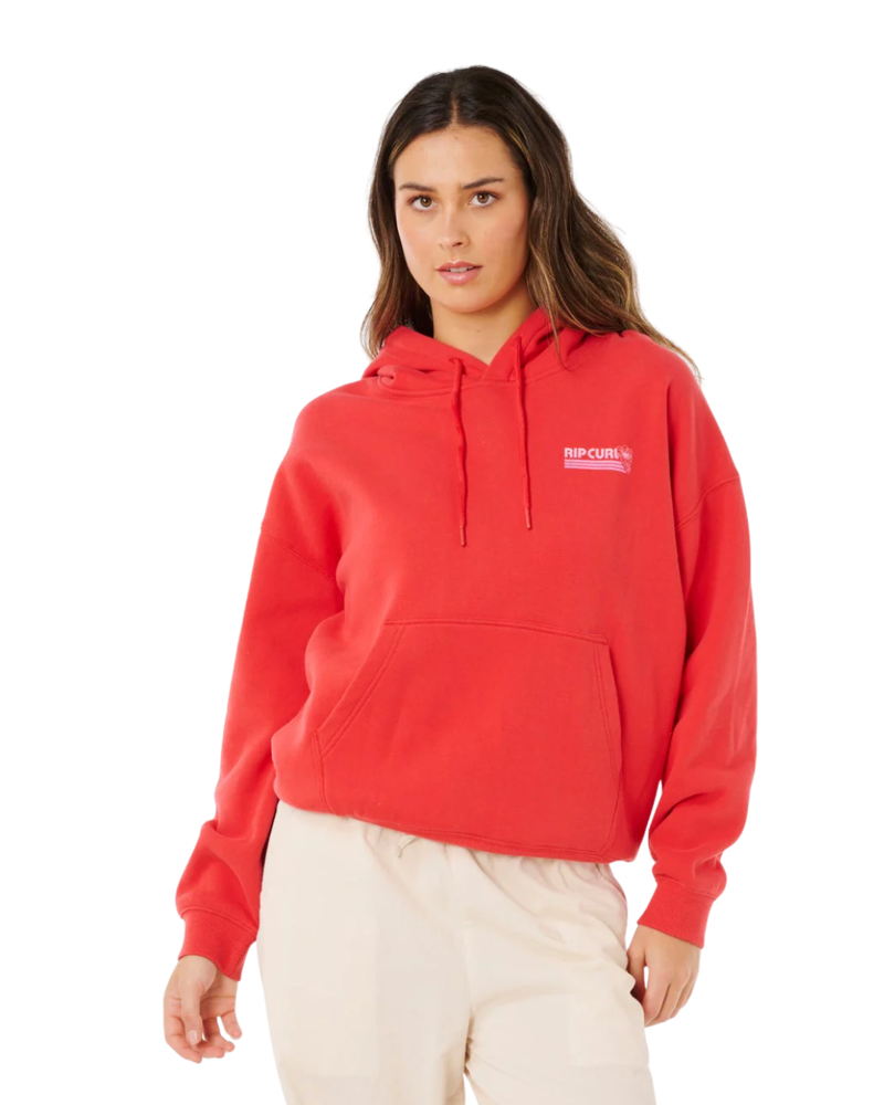 Rip Curl Womens Ocean Break Heritage Hood in Deep Red