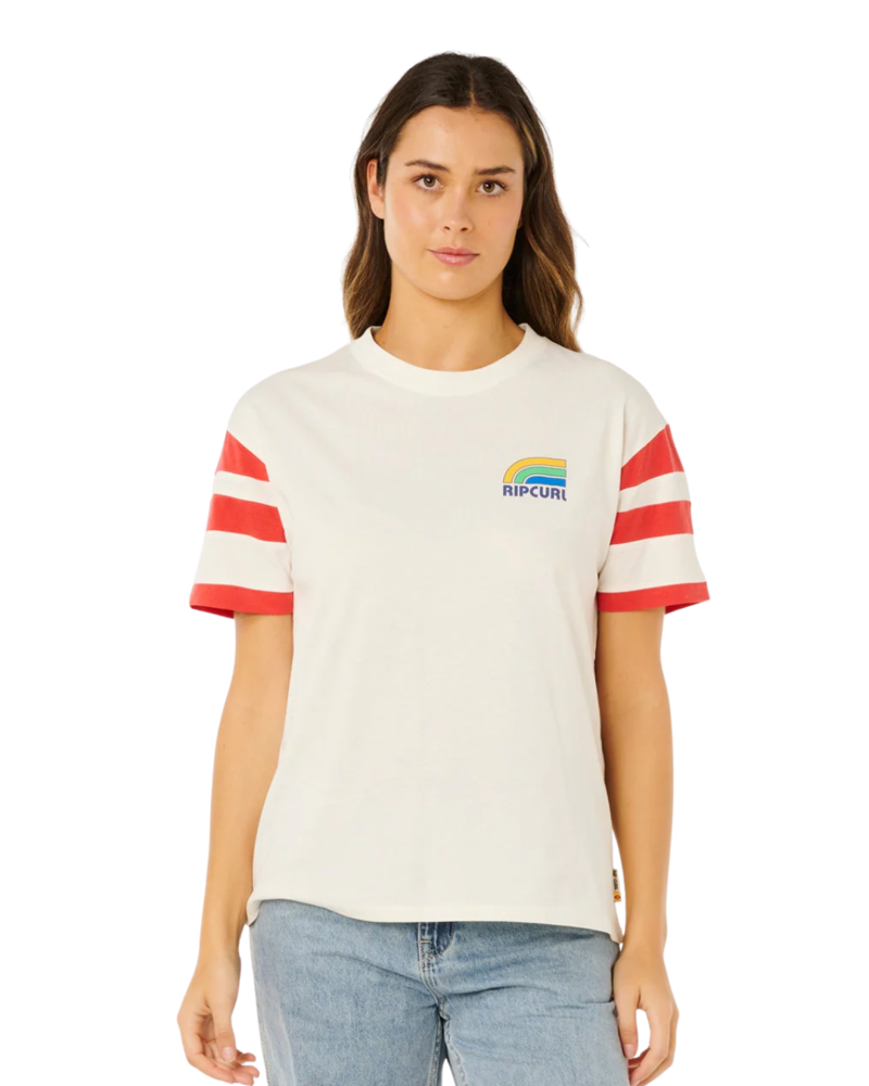 Rip Curl Womens Surf Side Heritage Tee in Bone