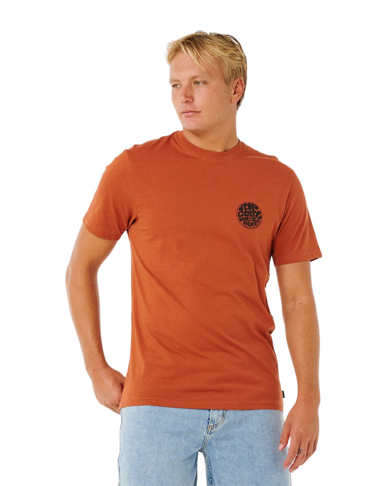 Rip Curl Mens Wettie Passage Icon Tee in Baked Clay