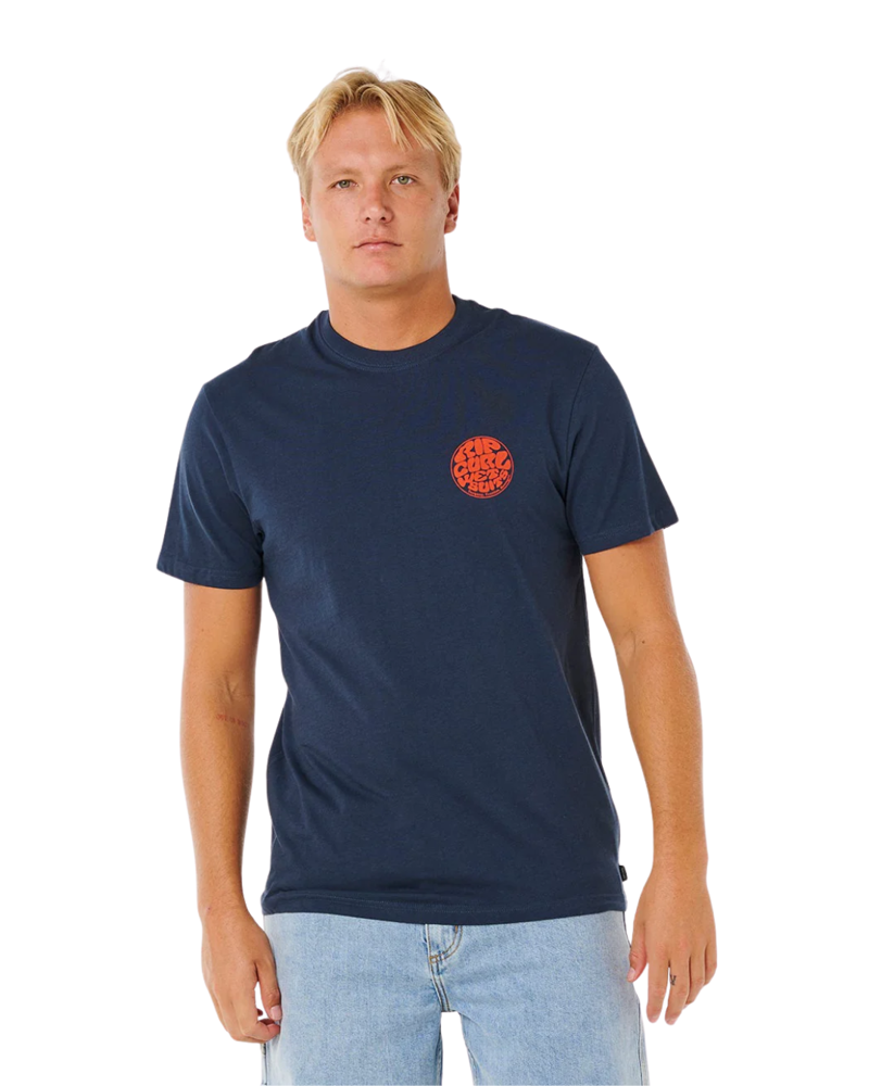 Rip Curl Mens Wettie Icon Tee in Dark Navy