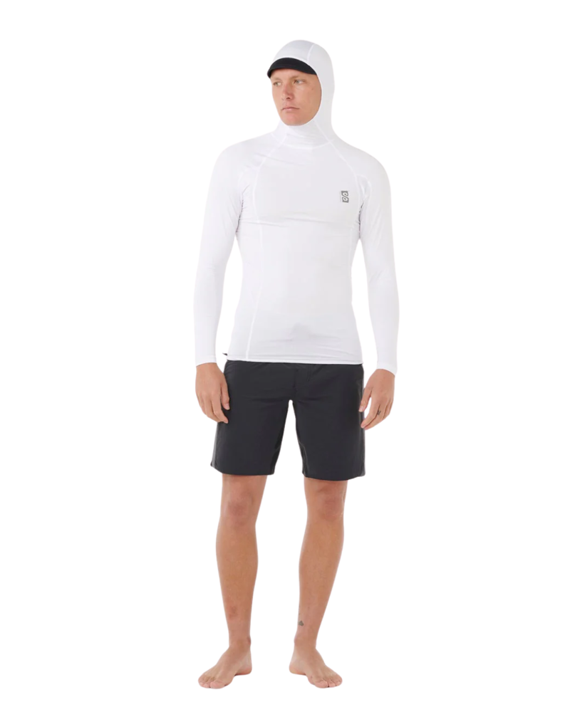 Rip Curl Mens Search UPF Perf Hood L/S in White