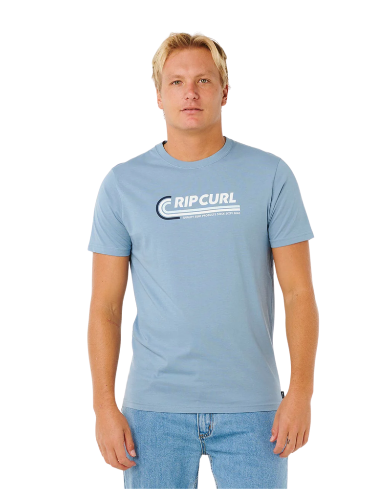 Rip Curl Mens Streamline Likemumma Tee in Faded Denim