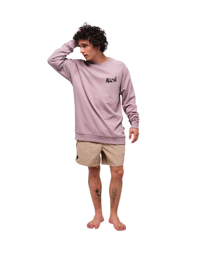 All In Mens Kai Crew Sweater in Nirvana