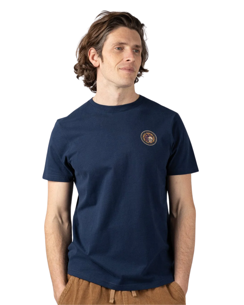 Saltrock Mens Trail Badge Print Tee in Bluedres