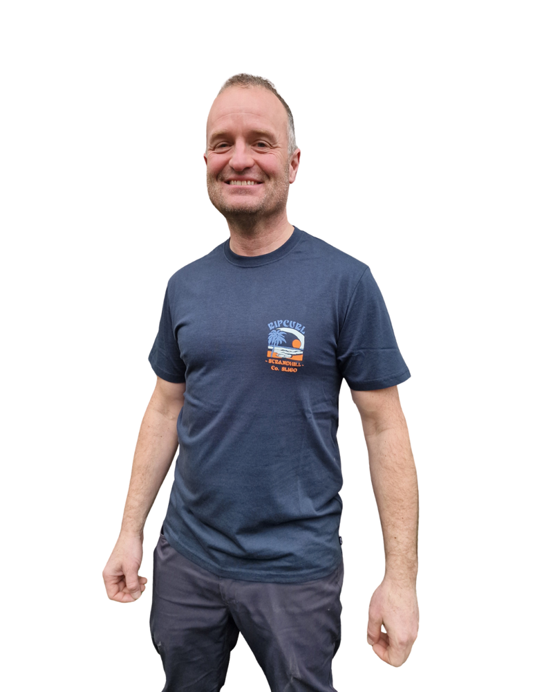 Rip Curl Mens Cutout Matisse Strandhill Tee in Dark Navy