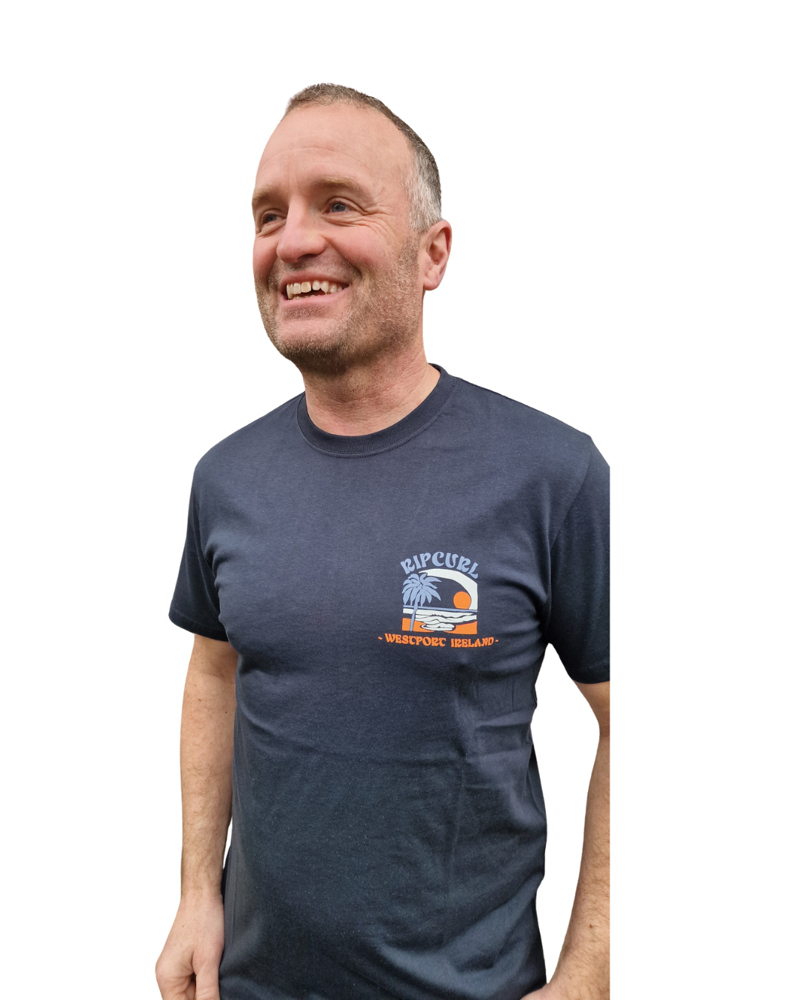 Rip Curl Mens Cutout Matisse Westport Tee in Dark Navy