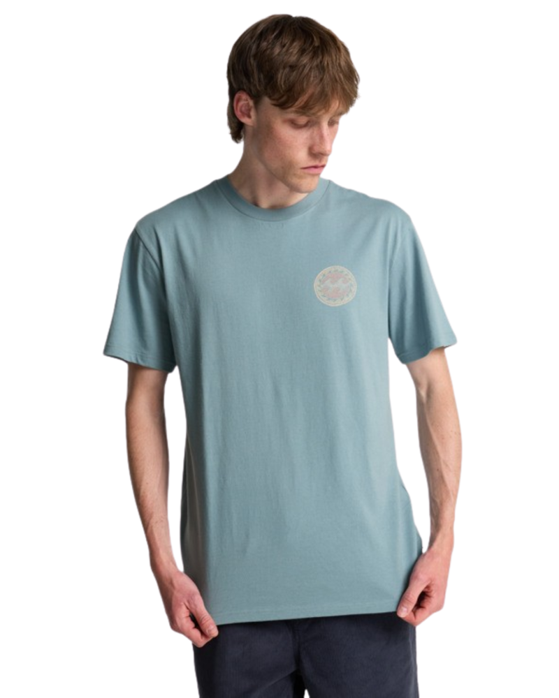 Billabong Mens Crayon Wave S/S Tee in Washed Blue