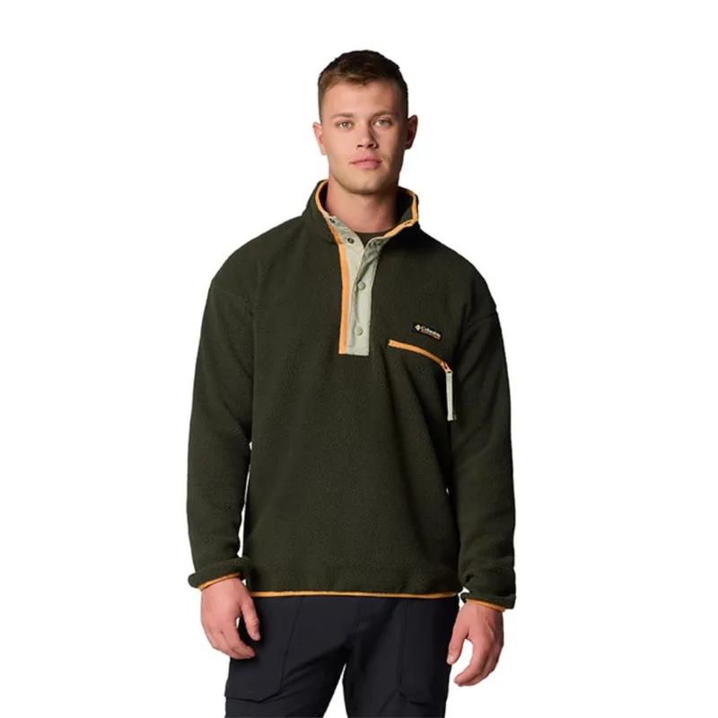 Columbia Mens Helvetia II Half Snap Fleece in Greenscape