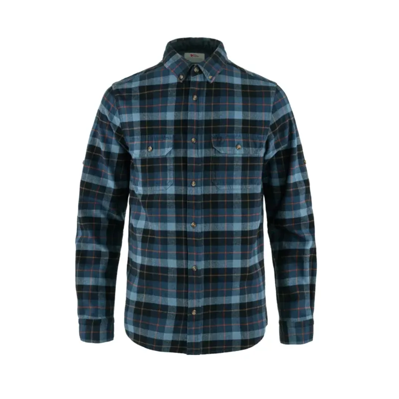 Fjallraven Mens Singi Heavy Flannel Shirt in Dark Navy / Indigo Blue