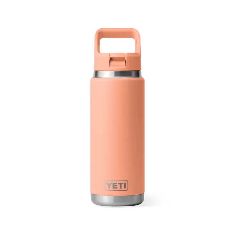 Yeti Rambler 26oz Straw Bottle in Peach