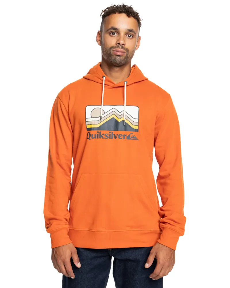 Quiksilver Mens Gradient Mountains Hoodie in Gold Flame
