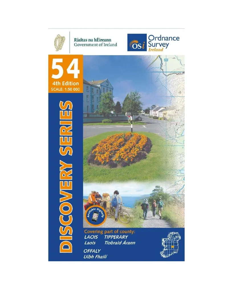 OSI Discovery Series Sheet 54 Laois Offaly Tipperary Map 4th Edition 2024 in Blue
