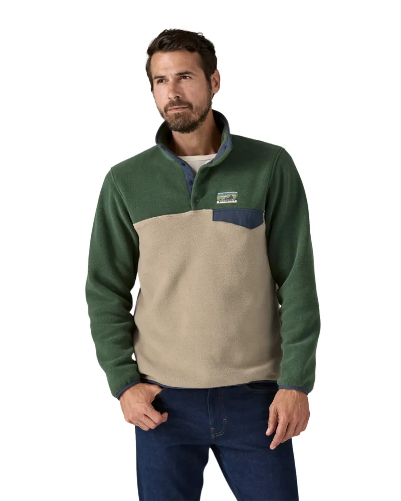 Patagonia Mens Lightweight Synch Snap-T Pullover in Seabird Grey