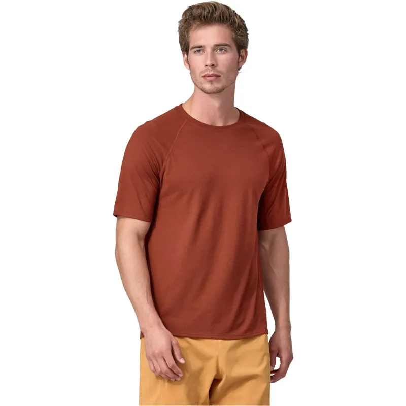 Patagonia Mens Capilene Cool Trail Shirt in Mangrove Red