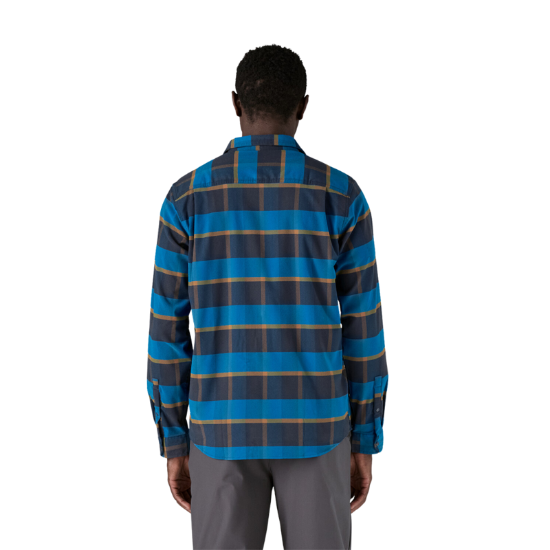 Patagonia Mens Canyonite Flannel Shirt in Cliff's Edge / Endless Blue-1