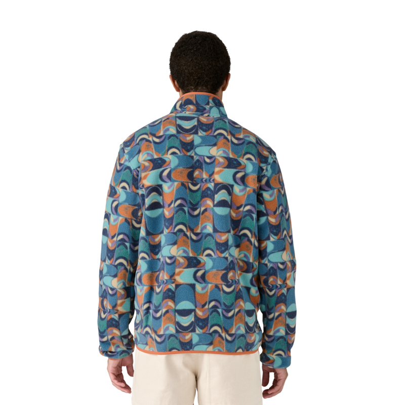 Patagonia Mens Light Weight Synch Snap-T Pullover in Swallowtail Geo / Still Blue-1