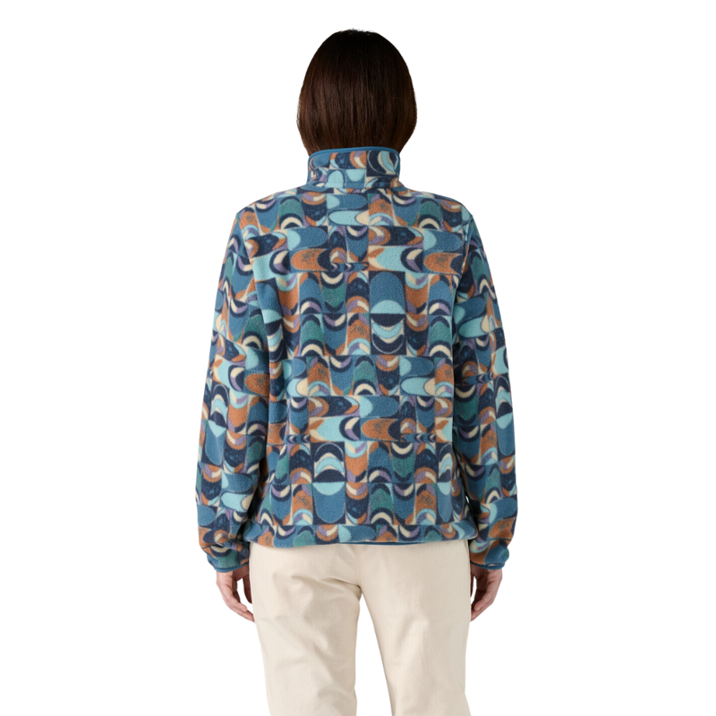 Patagonia Women's Lightweight Synchilla Snap-T Pullover in Swallowtail Geo/Still Blue-1