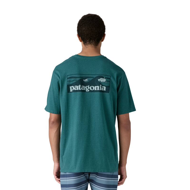 Patagonia Mens Boardshort Logo Pocket Responsibili-Tee in Wetland Blue-1