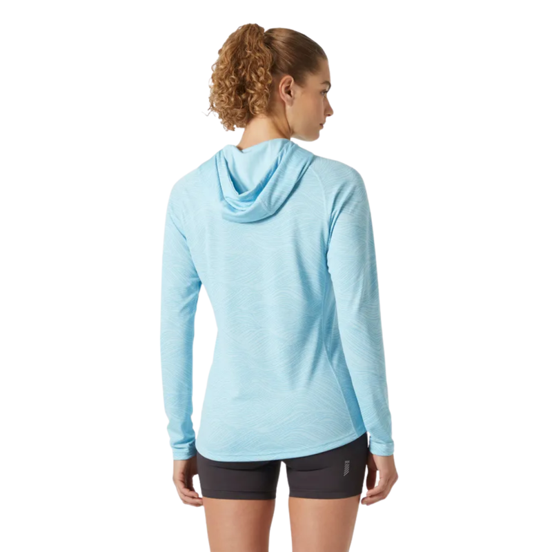 Helly Hansen Womens Lifa Active Solen GR Hoodie in Light Cyan Wave Aop-1