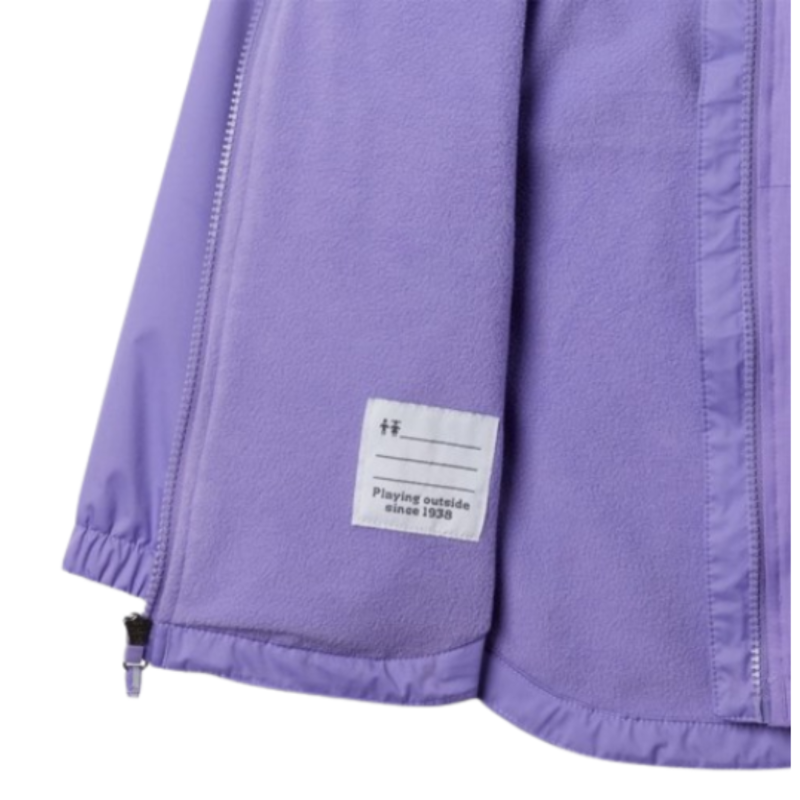 Columbia Kids Rainy Trails II Fleece Lined Jacket in Paisley Purple-2
