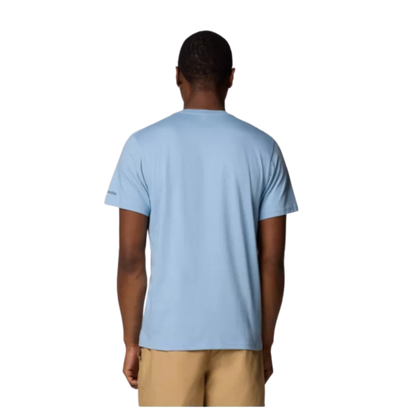 Columbia Mens Path Lake Graphic Tee II in Ripple Blue Peaceful Perspective-1
