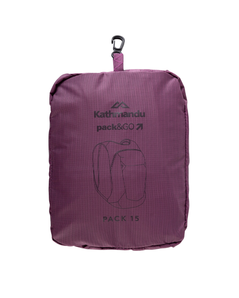 Kathmandu Pack and Go Pack in Washed Berry-2
