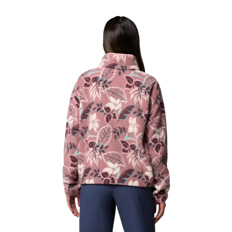 Columbia Womens Helvetia II Printed Cropped Half Snap in Fig Pasteled Multi-1