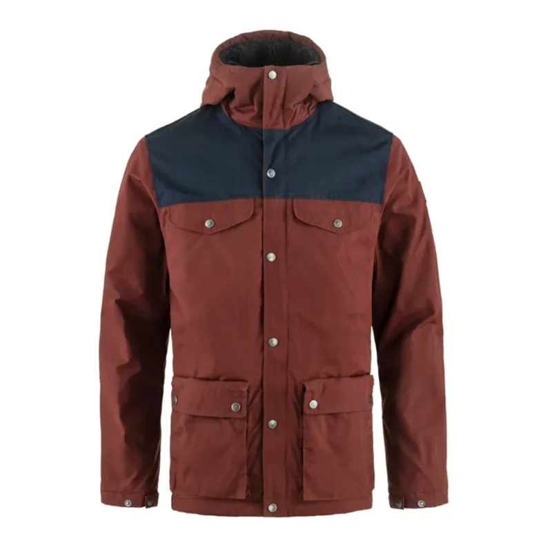 Fjallraven Mens Greenland Winter Jacket in Maroon / Dark Navy