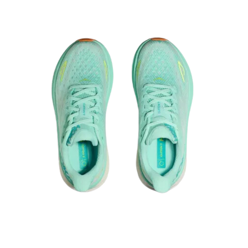 Hoka Womens Clifton 9 In Seafoam / Aqua Breeze-1