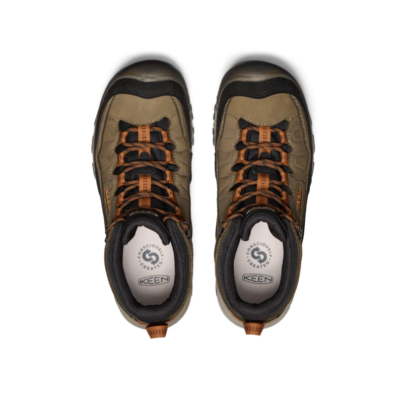 Keen Mens Targhee IV Mid Waterproof in Sea Turtle / Roasted Pecan-1