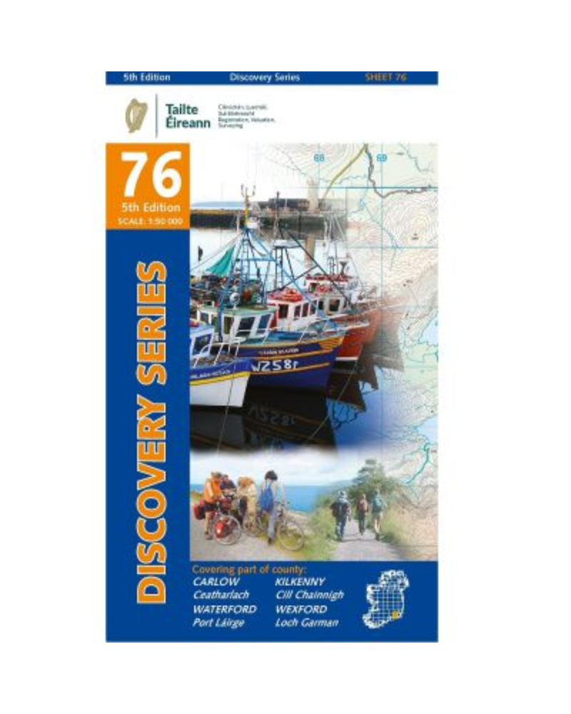 OSI Discovery Series Sheet 76 Carlow Kilkenny Waterford Wexford Map 5th Edition 2025 in Blue