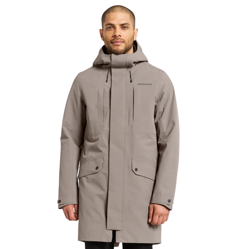 Didriksons Mens Falke Parka in Ash Brown