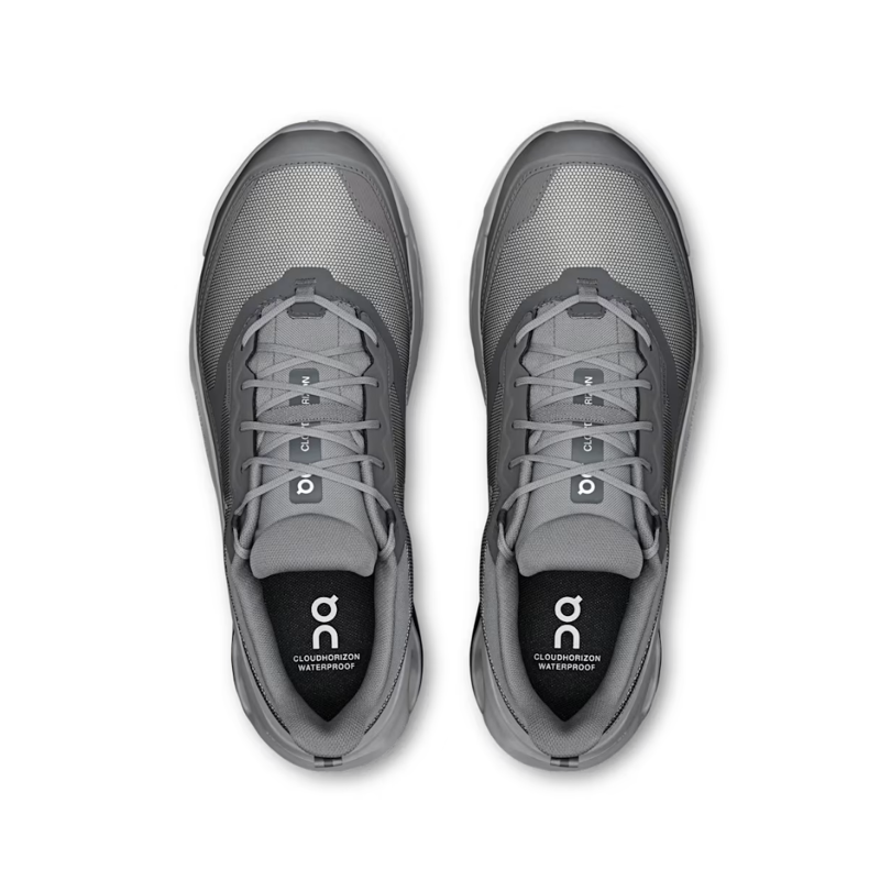 On Mens Cloudhorizon 2 Waterproof Shoes in Rock / Alloy-1