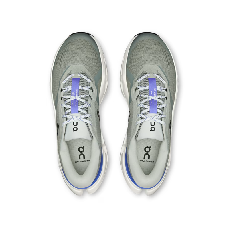 On Men's Cloudrunner 3 Running Shoes in Tin / Iceberg-1
