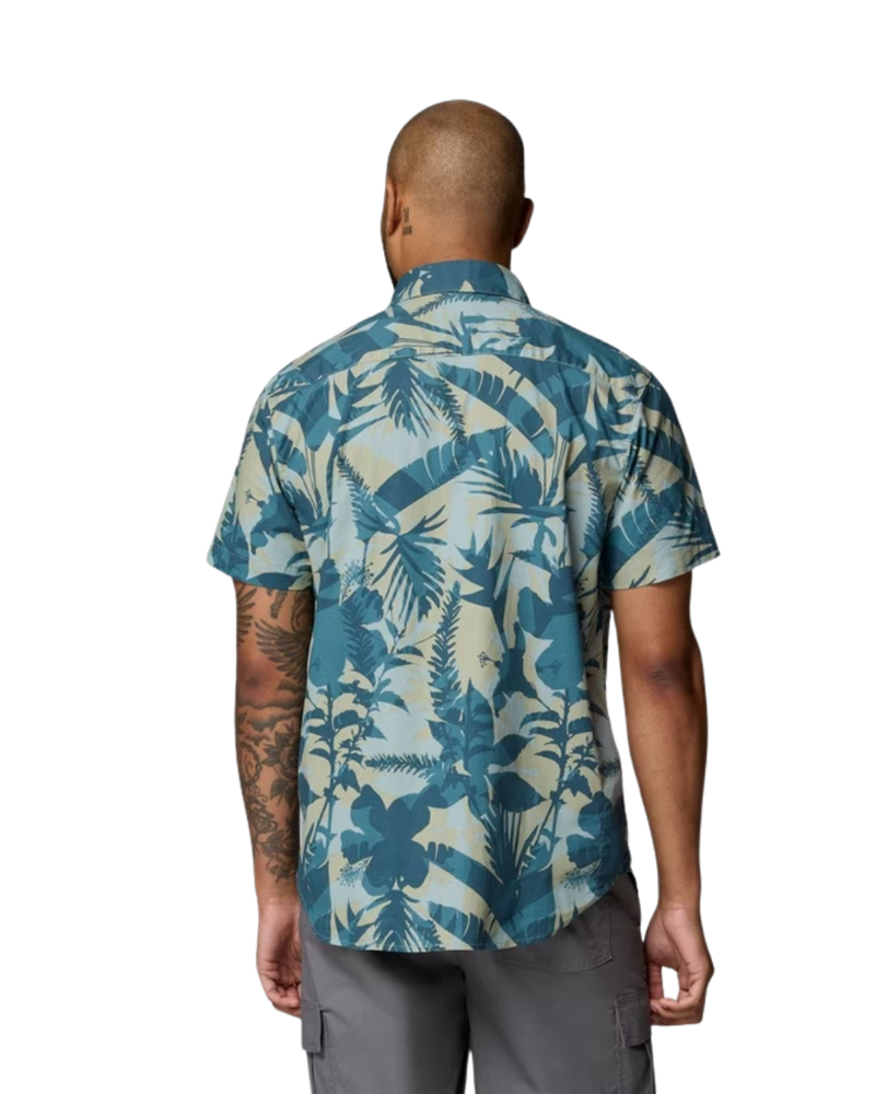 Columbia Mens Rapid Rivers Printed Short Sleeve Shirt in Everblue / Botan-1