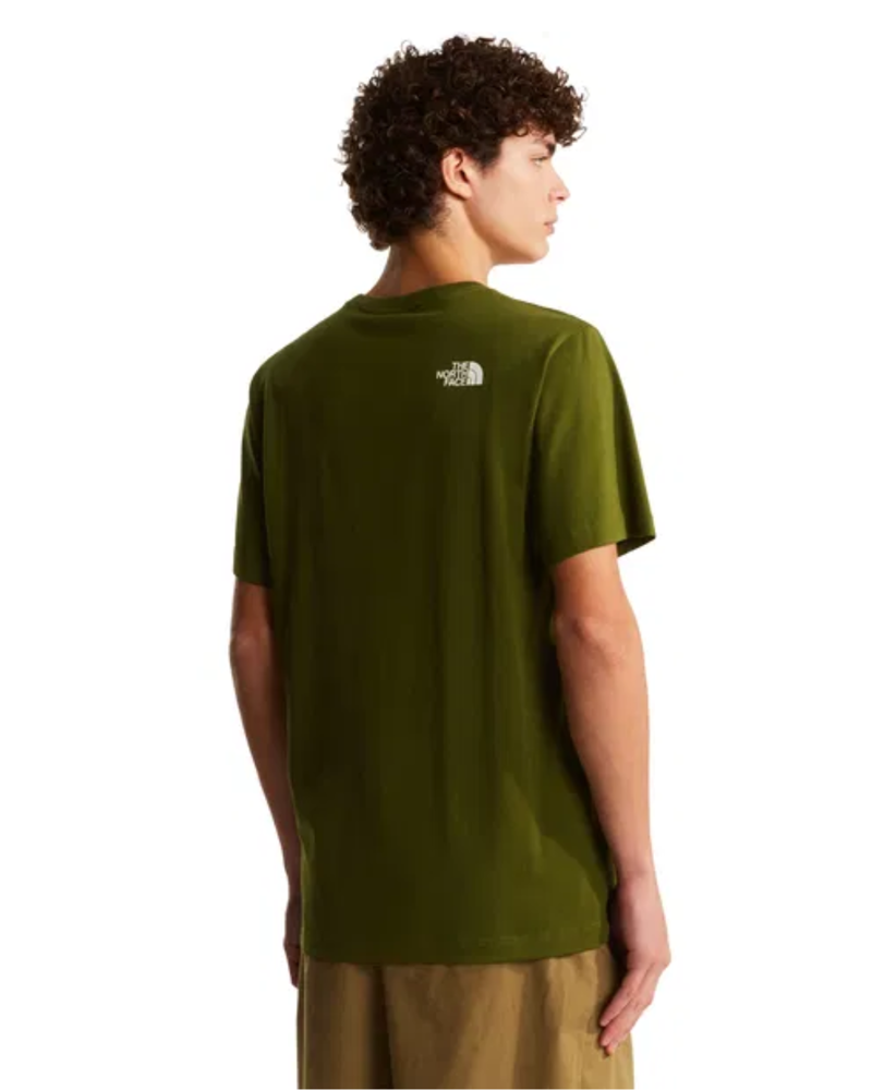 The North Face Mens Mountain Line Regular S/S Tee in Woodland Green-1