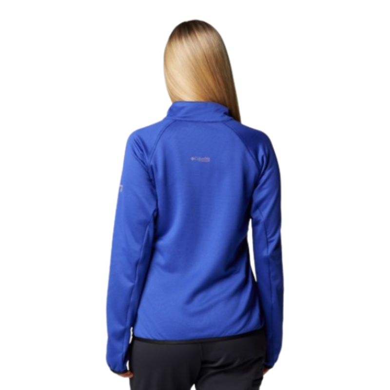 Columbia Womens Triple Canyon Grid Fleece Full Zip in Clematis Blue / Black-2