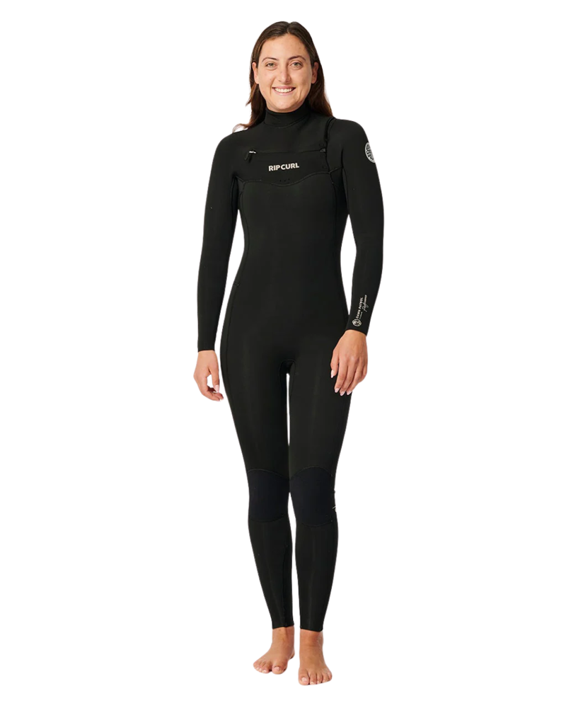 Rip Curl Womens Dawn Patrol Perf 5/3GB Chest Zip in Black