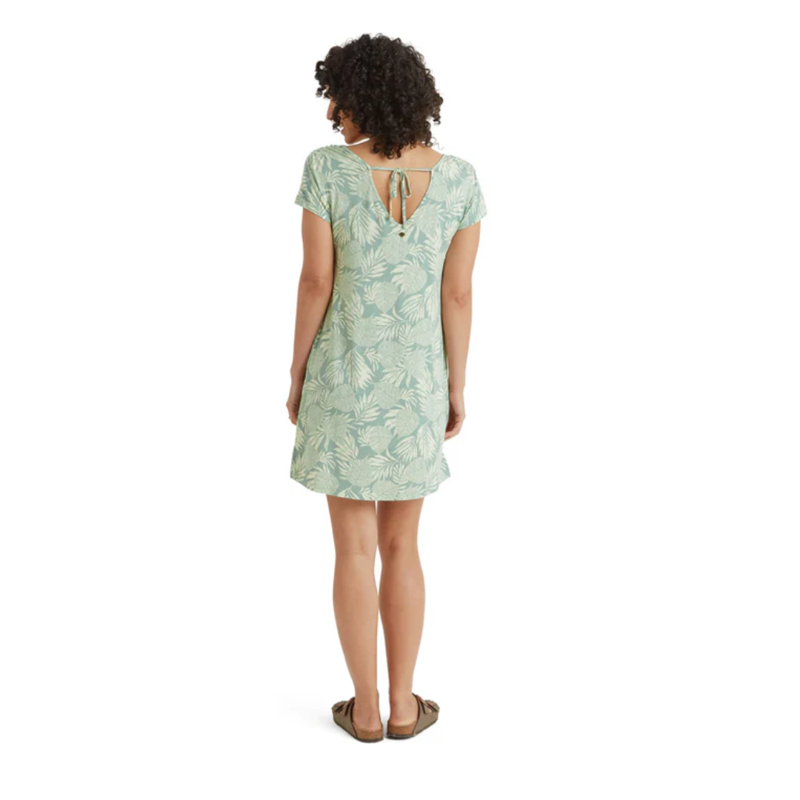 Sherpa Womens Padma Tie Back Dress in Celery Bhodi Leaf-1