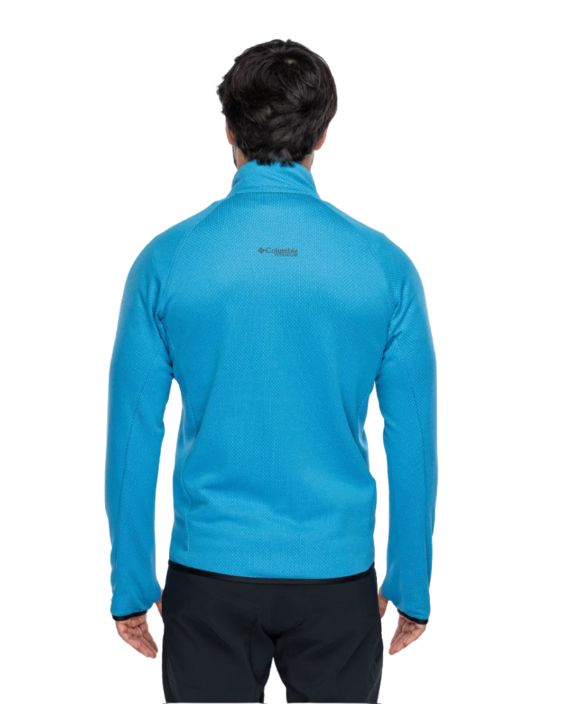 Columbia Mens Triple Canyon Grid Fleece Full Zip II in Compass Blue Heather / Black-1