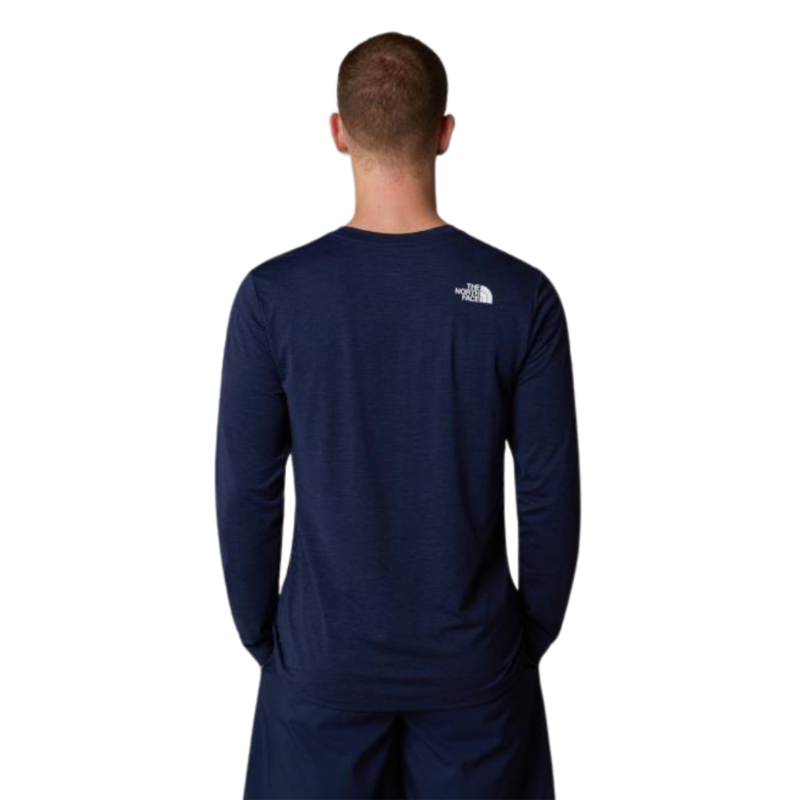 The North Face Mens 24/7 L/S Tee in Summit Navy / Dark Heather-1
