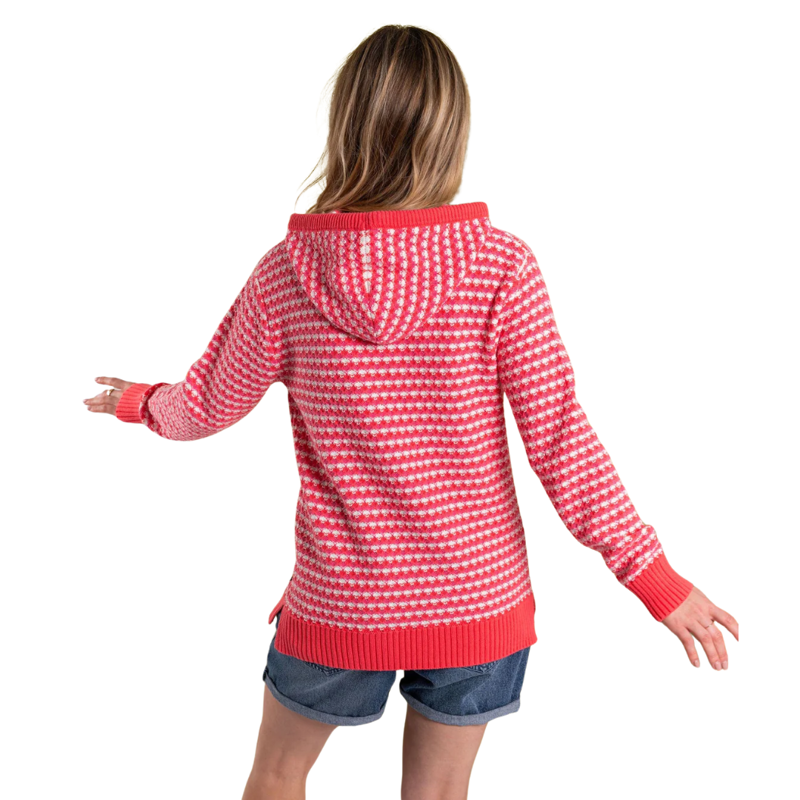 Saltrock Womens Thaw Knitted Hoodie in Coral-1