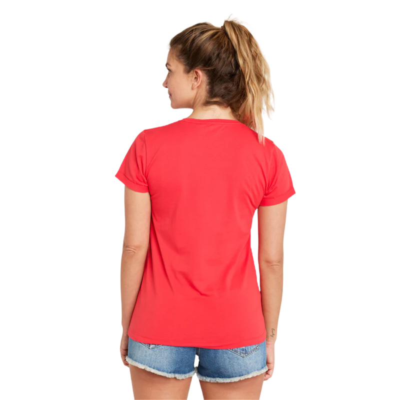 Ripcurl Womens Re-Entry V Neck Tee in Hibiscus Red-1